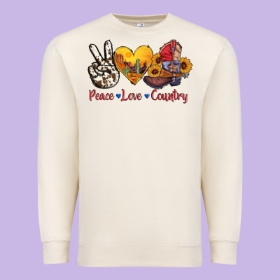 Peace Love Country American Texas Flag Boots Premium Sweatshirt Designed By Adodesignshop