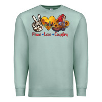 Seafoam peace love country american texas flag boots Premium Sweatshirt - AdoDesignShop