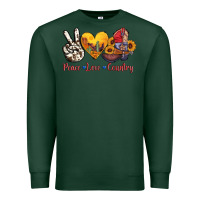 Sports Green peace love country american texas flag boots Premium Sweatshirt - AdoDesignShop