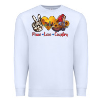 White peace love country american texas flag boots Premium Sweatshirt - AdoDesignShop