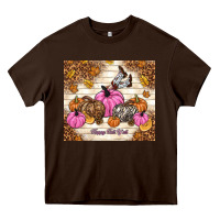 Chocolate Brown happy fall y'all cowgirl Heavy Core Tee - TumblerDesignByShophia