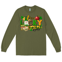 Army Green one lucky teacher Long Sleeve Tee - FaDigitalArtStudio
