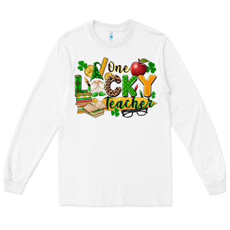 One Lucky Teacher Long Sleeve Tee by FaDigitalArtStudio | Teevron