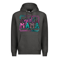 Charcoal Heather leopard camo girl mama Mother's Day Premium Hoodie - LillyAllenDesigns