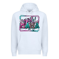 White leopard camo girl mama Mother's Day Premium Hoodie - LillyAllenDesigns