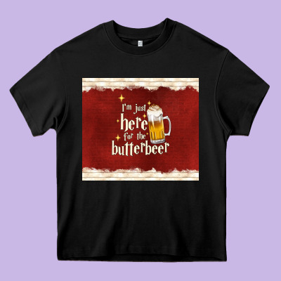 I'm Just Here For The Butterbeer Heavy Core Tee Designed By Tumblerdesignbyshophia