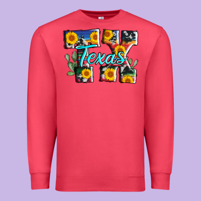 Texas Tx Serape Sunflower Cowhide Premium Sweatshirt Designed By Adodesignshop