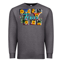 Charcoal Heather texas tx serape sunflower cowhide Premium Sweatshirt - AdoDesignShop