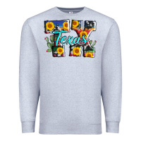 Heather Grey texas tx serape sunflower cowhide Premium Sweatshirt - AdoDesignShop