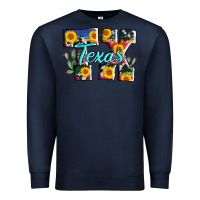 Navy texas tx serape sunflower cowhide Premium Sweatshirt - AdoDesignShop