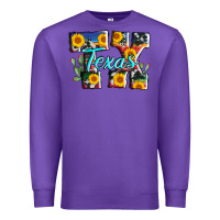 Purple texas tx serape sunflower cowhide Premium Sweatshirt - AdoDesignShop