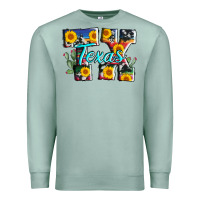 Seafoam texas tx serape sunflower cowhide Premium Sweatshirt - AdoDesignShop