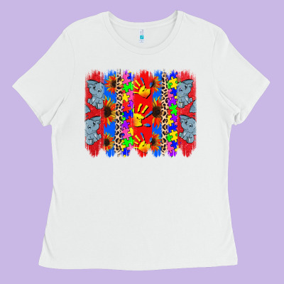 Autism Brushstrokes Ladies Tee Designed By Cowgirlartshop