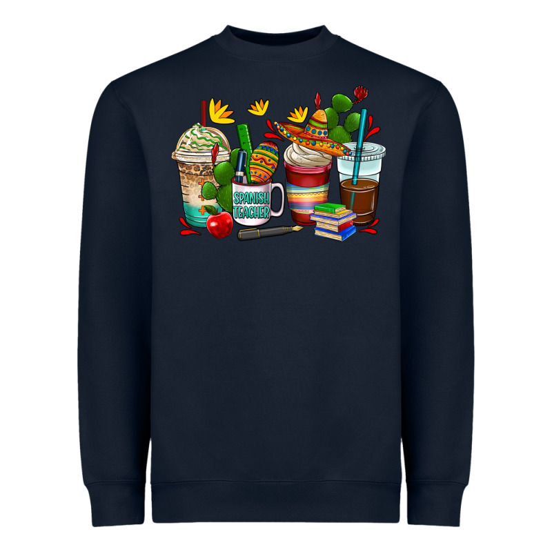 Spanish Teacher Coffee Cups Heavyweight Sweatshirt by AdoDesignShop | Teevron