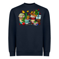 Navy spanish teacher coffee cups Heavyweight Sweatshirt - AdoDesignShop