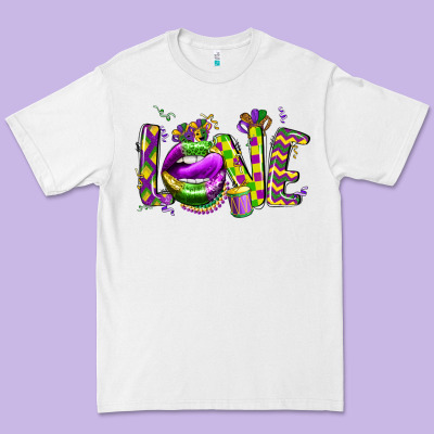 Mardi Gras Love Lips Premium Tee Designed By Cowgirlartshop
