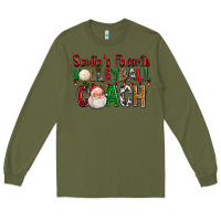 Army Green Santa's Favorite Volleyball Coach For Christmas Long Sleeve Tee - FaDigitalArtStudio