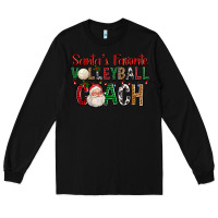 Black Santa's Favorite Volleyball Coach For Christmas Long Sleeve Tee - FaDigitalArtStudio