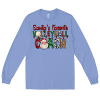 Colony Blue Santa's Favorite Volleyball Coach For Christmas Long Sleeve Tee - FaDigitalArtStudio
