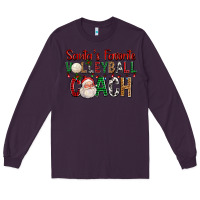 Plum Santa's Favorite Volleyball Coach For Christmas Long Sleeve Tee - FaDigitalArtStudio