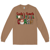 Toasted Coconut Santa's Favorite Volleyball Coach For Christmas Long Sleeve Tee - FaDigitalArtStudio