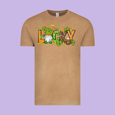 St. Patrick's Lucky Gnome Vintage Tee Designed By Oliviacreatesart