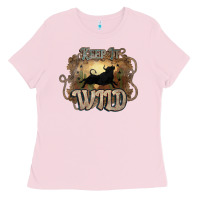 Bubblegum Pink Keep it wild western bull Ladies Tee - HowdyJamesFarm