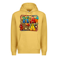 Antique Gold leopard frame firefighter mama Mother's Day Premium Hoodie - LillyAllenDesigns
