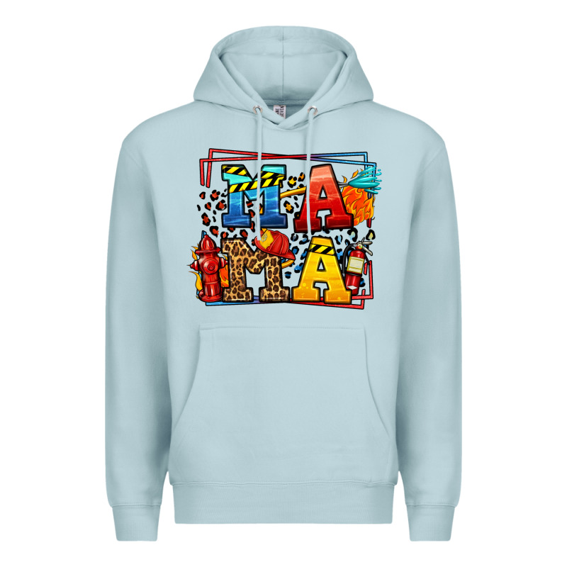 Leopard Frame Firefighter Mama Mother's Day Premium Hoodie by LillyAllenDesigns | Teevron