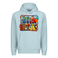 Blue Mist leopard frame firefighter mama Mother's Day Premium Hoodie - LillyAllenDesigns
