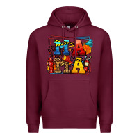 Burgundy leopard frame firefighter mama Mother's Day Premium Hoodie - LillyAllenDesigns