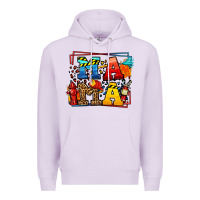 Lilac leopard frame firefighter mama Mother's Day Premium Hoodie - LillyAllenDesigns