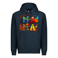 Navy leopard frame firefighter mama Mother's Day Premium Hoodie - LillyAllenDesigns