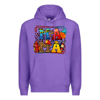 Purple leopard frame firefighter mama Mother's Day Premium Hoodie - LillyAllenDesigns
