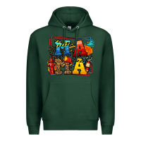 Sports Green leopard frame firefighter mama Mother's Day Premium Hoodie - LillyAllenDesigns