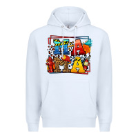 White leopard frame firefighter mama Mother's Day Premium Hoodie - LillyAllenDesigns