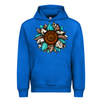 Cobalt sunflower cowhide Urban Hoodie - JahusDesignShop