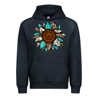 Navy sunflower cowhide Urban Hoodie - JahusDesignShop