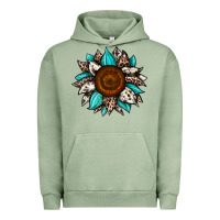Pigment Oil Green sunflower cowhide Urban Hoodie - JahusDesignShop