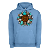 Pigment Pebble Blue sunflower cowhide Urban Hoodie - JahusDesignShop