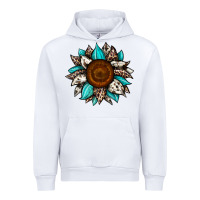 White sunflower cowhide Urban Hoodie - JahusDesignShop