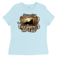Baby Blue Keep it wild western bull Ladies Tee - HowdyJamesFarm