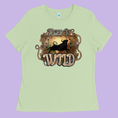 Keep It Wild Western Bull Ladies Tee Designed By Howdyjamesfarm