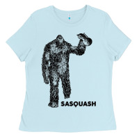 Baby Blue cool unique sasquash sasquatch and squash bigfoot t shirt Ladies Tee - linhVisuals