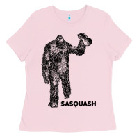 Bubblegum Pink cool unique sasquash sasquatch and squash bigfoot t shirt Ladies Tee - linhVisuals