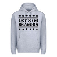 Heather Grey let's go brandon black Premium Hoodie - Jasminsmagicworld