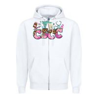 White cscc Zipper Hoodie - AdoDesignShop