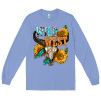 Colony Blue Western Wild West Rodeo Long Sleeve Tee - BundleAndBundleShop