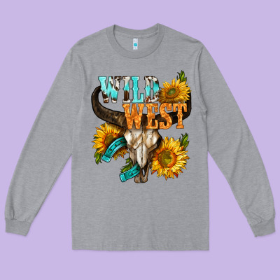 Western Wild West Rodeo Long Sleeve Tee Designed By Bundleandbundleshop