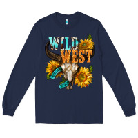 Navy Western Wild West Rodeo Long Sleeve Tee - BundleAndBundleShop